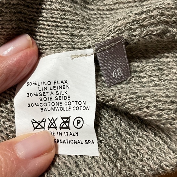 LORENA ANTONIAZZI Linen / Silk / Cotton Blend Light Weight Knit Pop Over Dress L - Picture 8 of 11